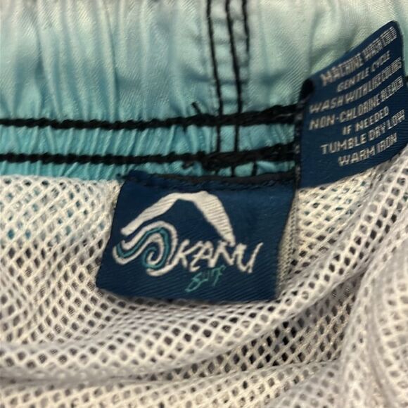 Kanu Boys Shades of Blue, Black & Grey Lined Swim Trunks - Picture 4 of 6